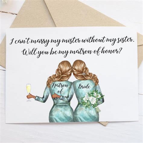 I Cant Marry My Mister Without My Sister Proposal Card Cards For