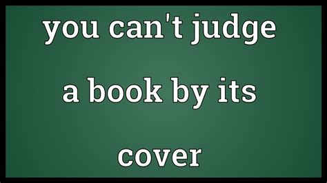You Can T Judge A Book By Its Cover Meaning YouTube