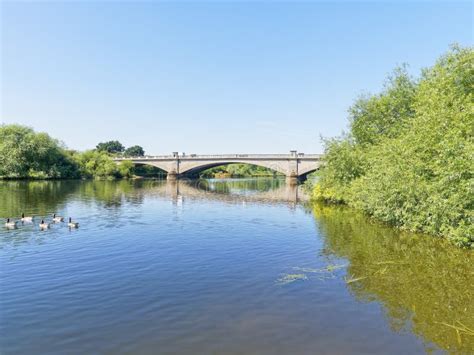 Gunthorpe Bridge Spanning The River Trent On A Summer Morning Stock