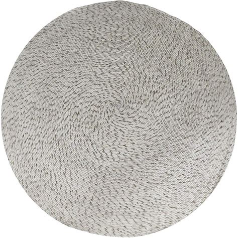 6 Ft Natural Beige Round Wool Rug For Living Room Braided Non Slip