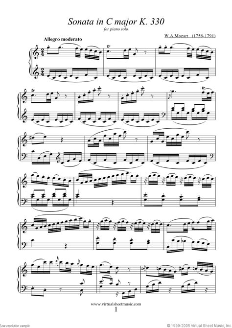 Mozart Piano Sonata In C Major K Sheet Music For Piano Solo