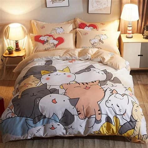 Searching the largest collection of cute bed sets at the cheapest price in tbdress.com. Kawaii Cats Bedding Set | Bed sets for sale, Bedroom sets ...