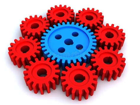 The Big Gear And Eight Small Stock Illustration Image 10149846