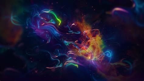 Wallpaper Smoke Colorful Space Nebula Digital Art 4k