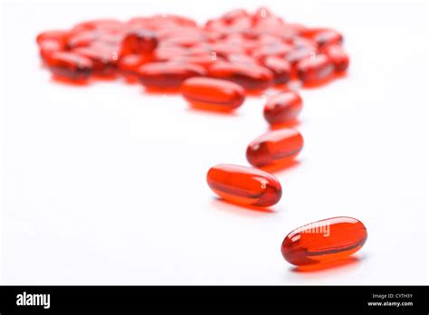 Red Tablets Isolated On White Background Stock Photo Alamy