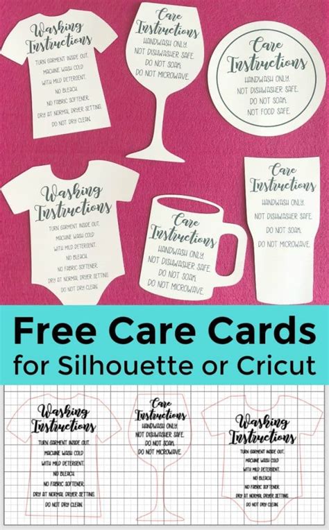 Care Instruction Free Printable Care Cards
