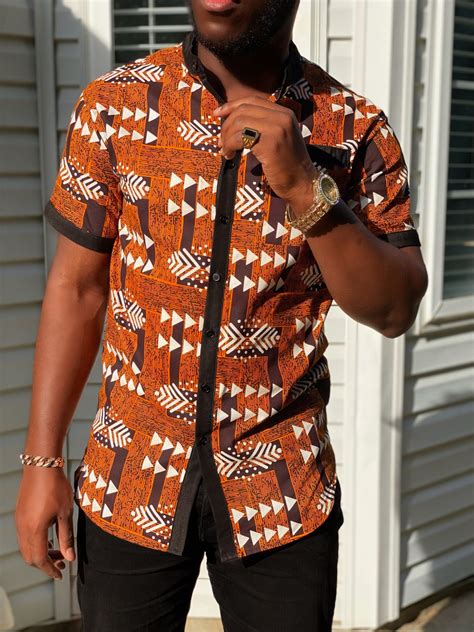 Nala Mens African Print Traditional Shirt Chimzi