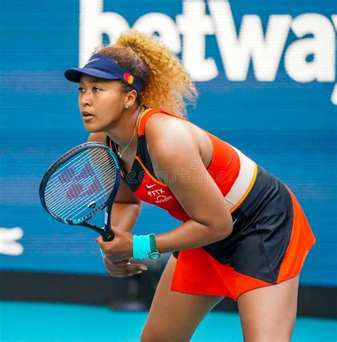 Grand Slam Champion Naomi Osaka Of Japan In Action During Her Semifinal Match At 2022 Miami Open