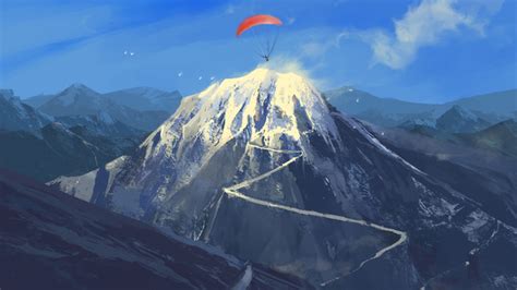 Paragliding To The Mountains Hd Artist 4k Wallpapers Images