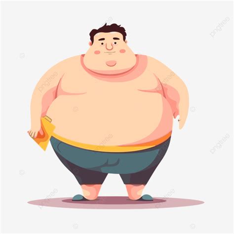 Obesity Clipart Cartoon Cartoon Fat Man On A White Background Vector Man Clipart Cartoon