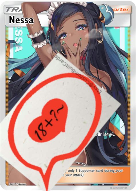 Nessa Full Art Holographic Pokemon Orica Custom Waifu Card Etsy