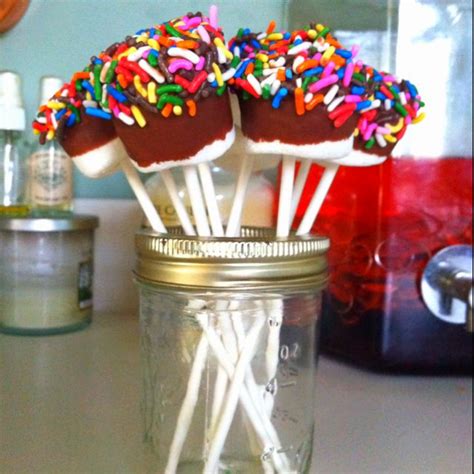 Chocolate Dipped Sprinkle Marshmallows ON A STICK D Inspired By