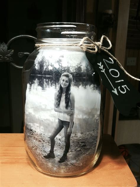 Mason Jar Centerpiece For Graduation I Put 2 Pictures In The Jar So