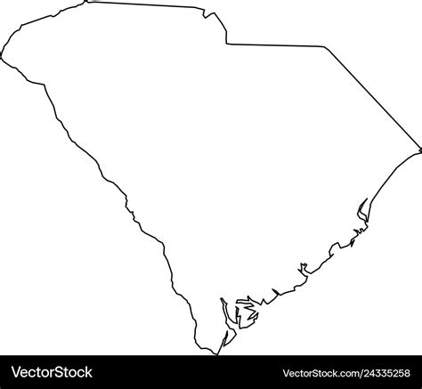 Outline North Carolina And South Carolina Map