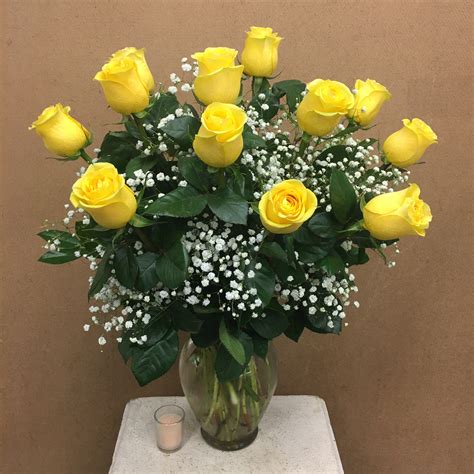 1 Dozen Long Stem Yellow Roses In Peabody Ma Evans Flowers