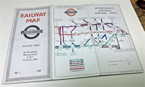 No Railway Map Harry Beck London Transport Underground Tube Picclick