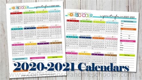 Year At A Glance Calendar 2021