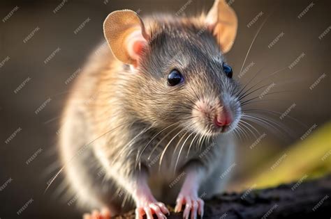 Premium Ai Image Brown Rat Rattus Norvegicus Portrait Closeup
