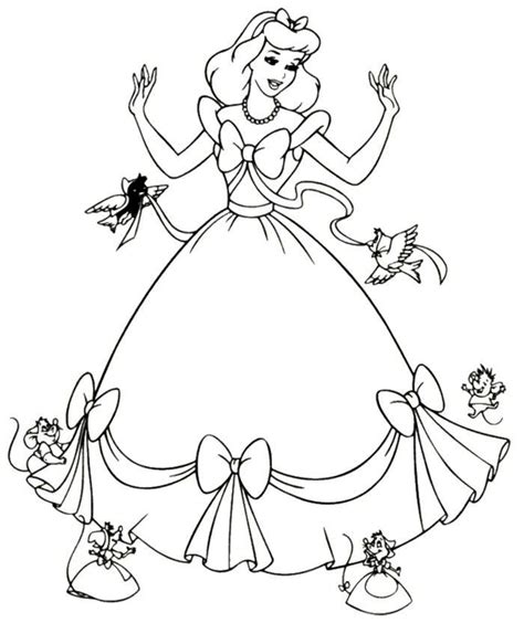 For kids & adults you can print cinderella or color online. Cinderella Dress Mice Coloring Page - Princess Coloring ...