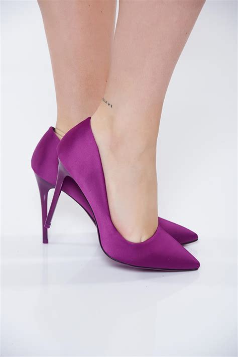 Purple Shoes Elegant From Ecological Leather Stiletto With High Heels