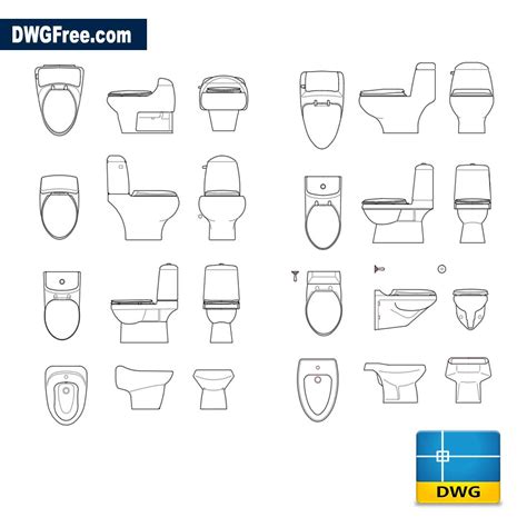 Toilet Bowls Dwg Download Autocad Blocks Model Autocad