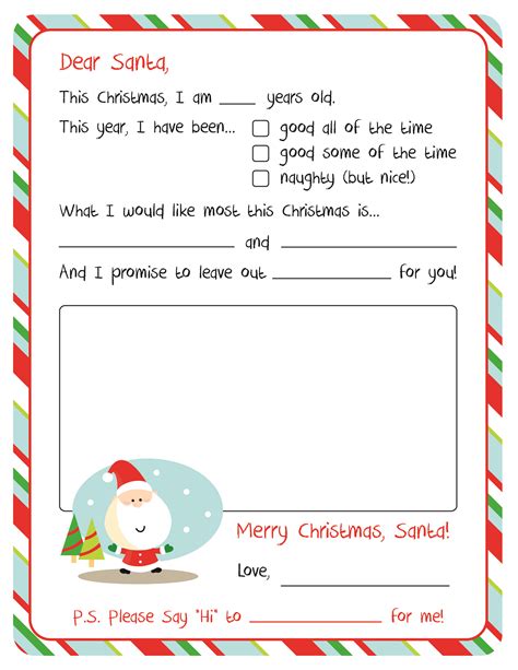 Letter To Santa Free Printable