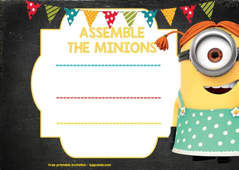 Free Printable Minion Birthday Party Invitations Ideas Template