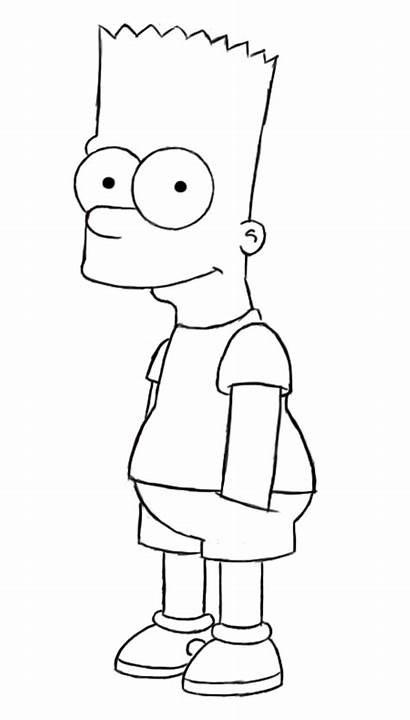 Bart Simpson Drawings Coloring Drawcentral Template Sketch