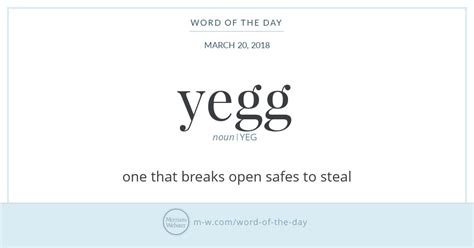 Word Of The Day Yegg Merriam Webster