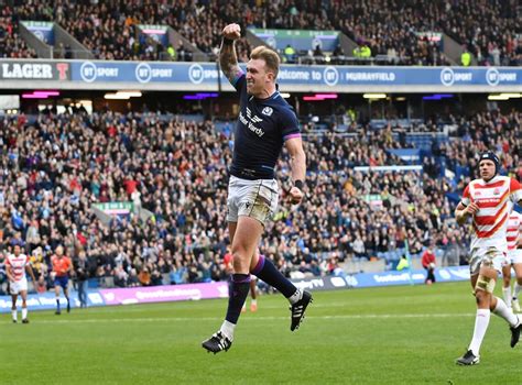 Record Scotland Try Scorer Stuart Hogg Celebrates Reaching Historic