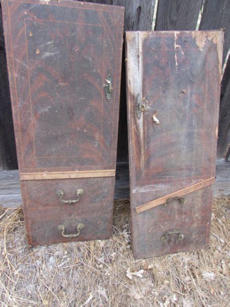 Lot Detail Two Antique Cabinet Doors With Decorative Hardware