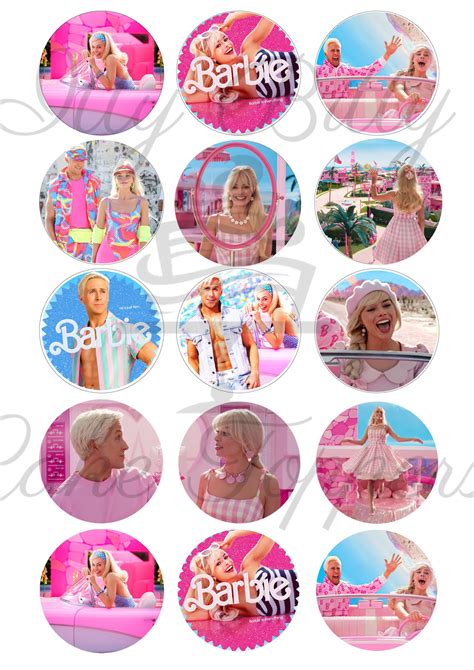 Barbie Movie Edible Cupcake Cookie Toppers Itty Bitty Cake Toppers