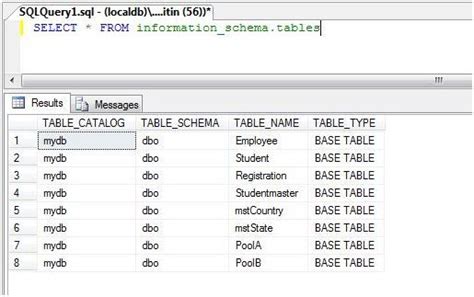 List All Tables Of Database Using Sql Query Vrogue Co