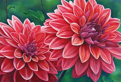 Dahlias By Ternfeather On Deviantart Flower Painting Floral Painting