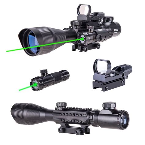 Tac 6 4 12x50 Illuminated Reticle Scope Package Green Laser