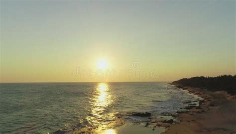 Landscape Of Paradise Tropical Island Beach Sunrise Shot Stock Image