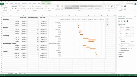 How To Create A Basic Gantt Chart In Excel Youtube