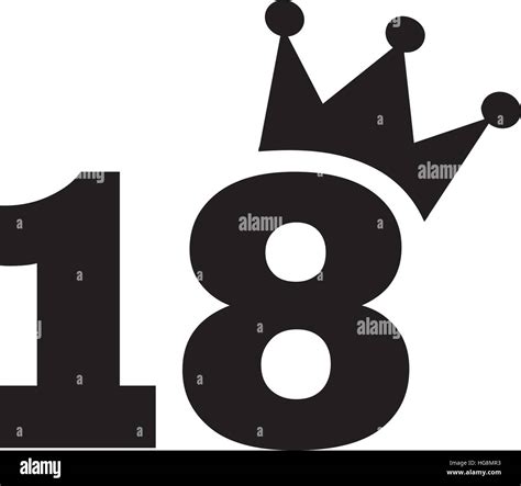 18th Birthday Number Crown Stock Vector Image And Art Alamy