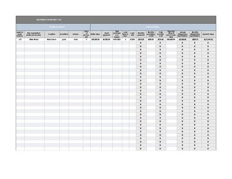 Tool Inventory List Excel Templates