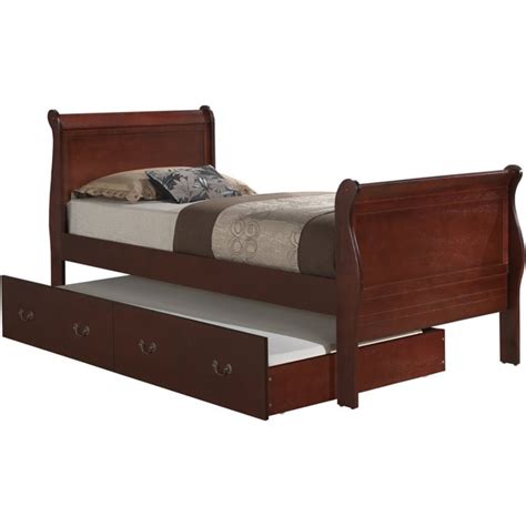 Glory Furniture Louis Phillipe Twin Trundle Bed In Cherry Bushfurniturecollection Com