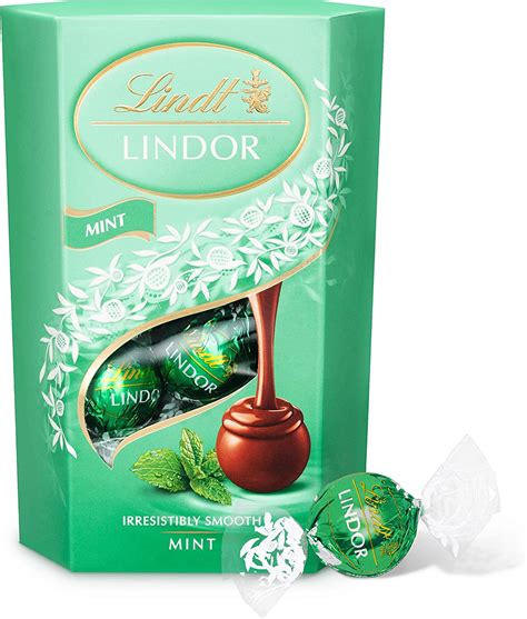 Lindt Lindor Milk Mint Chocolate Truffles Box Approx 16 Balls 200g