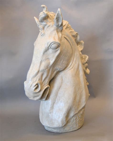 Mid Century Modern Big Plaster Horse Head Sculpture For Sale At 1stdibs