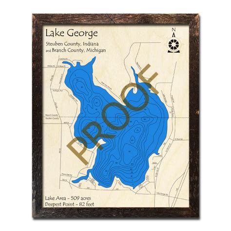 Lake George Inmi Wood Map 3d Nautical Wood Charts