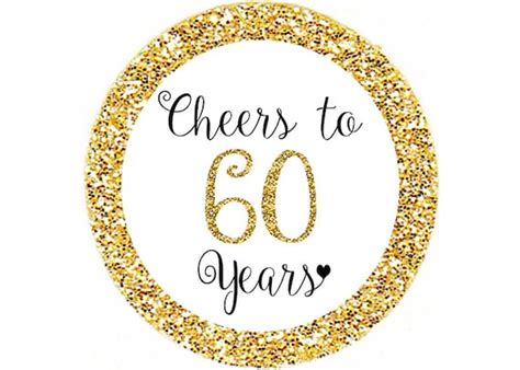 Cheers To 60 Years Cupcake Toppers Happy Birthday Favor Tags Etsy Ireland