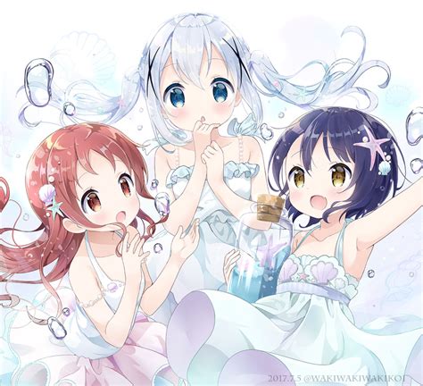 Kafuu Chino Jouga Maya And Natsu Megumi Gochuumon Wa Usagi Desu Ka Drawn By Nekiwakiko