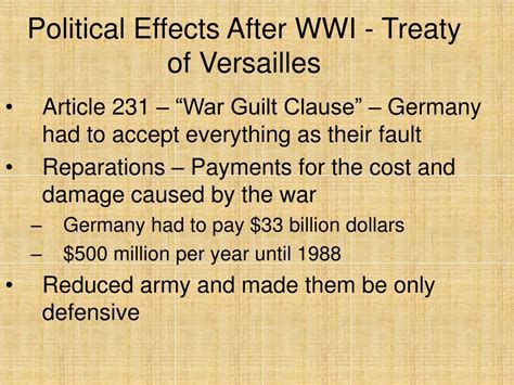 Ppt Political Effects Of Wwi Powerpoint Presentation Free Download