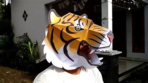 Topeng Macan Full Face Dari Kertas Youtube