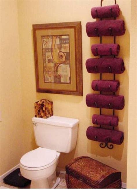 These shelves, will keep your bathroom tidy and neat and you won't see towels on the floor again. 15 Diy Pretty Towel Arrangements ideas - Home Decor
