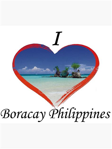 I Love Boracay Philippines Poster By Seeshellart Redbubble