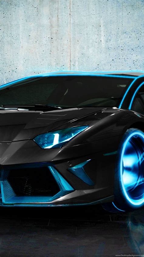Lamborghini Aventador Blue Neon Wallpaper Desktop Background